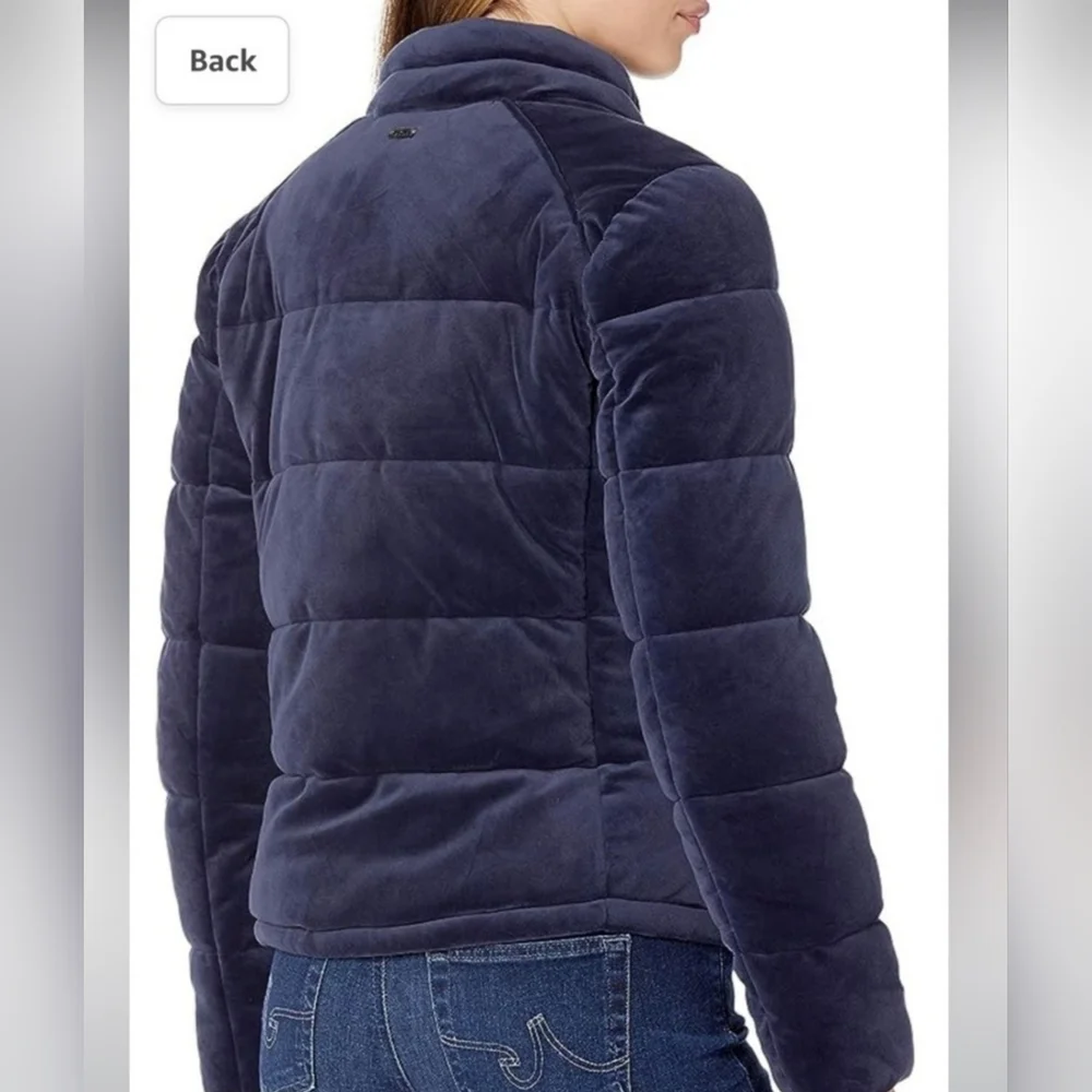 NWOT Marc New York navy quilted velvet puffer jacket size large - Picture 2 of 12